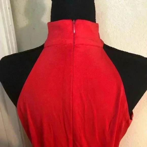 🔥💃🏻High Neck Fringe Red Party Dress💃🏻🔥Large and Small - Picture 9 of 16